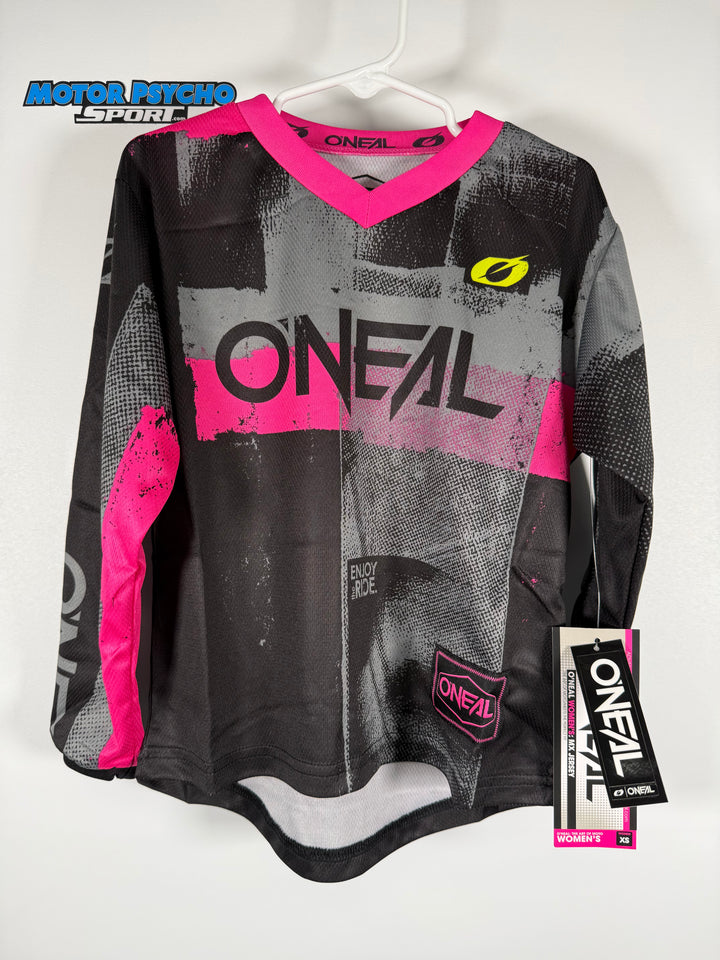 O'Neal Youth Girls Element Shocker Jersey Black/Pink - Size Youth XS - OPEN BOX