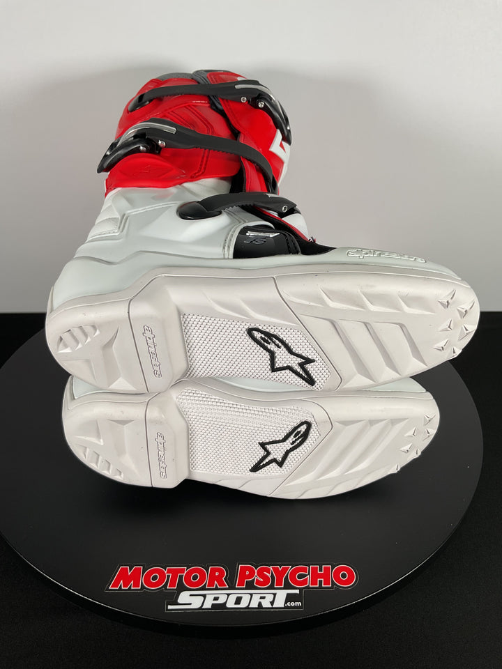 Alpinestars Youth Tech 7s Boots - White/Red/Gray - CLOSEOUT