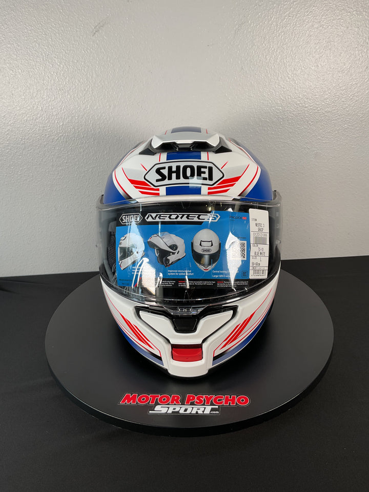Shoei Neotec 3 Grasp Modular Helmet - TC-10 White/Black/Blue - USED / OPEN BOX
