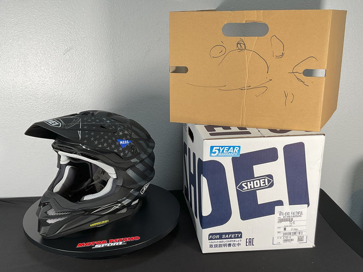 Shoei VFX-EVO Faithful Helmet - TC-5 Matte Black/Gray/White - Size M - USED / OPEN BOX