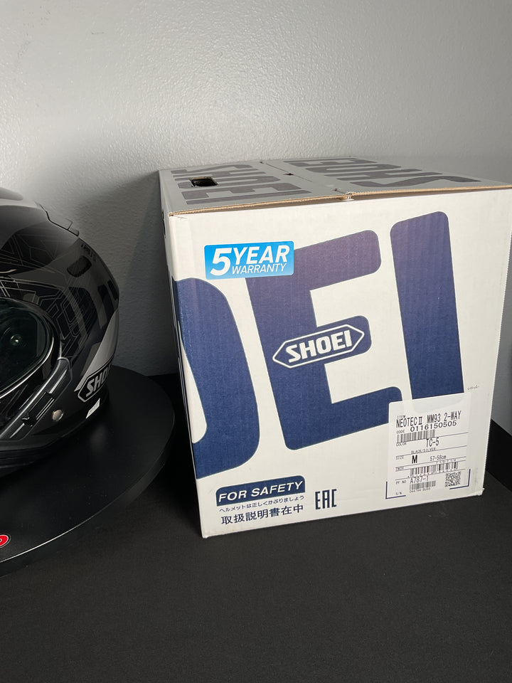 Shoei Neotec II MM93 Collection 2-Way Modular Helmet - TC-5 Black/Gray/Silver - Size Medium - USED GOOD
