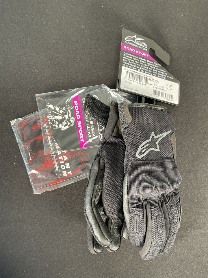 Alpinestars Stella S-Max Drystar Gloves - Size XS - Black - Like New Used