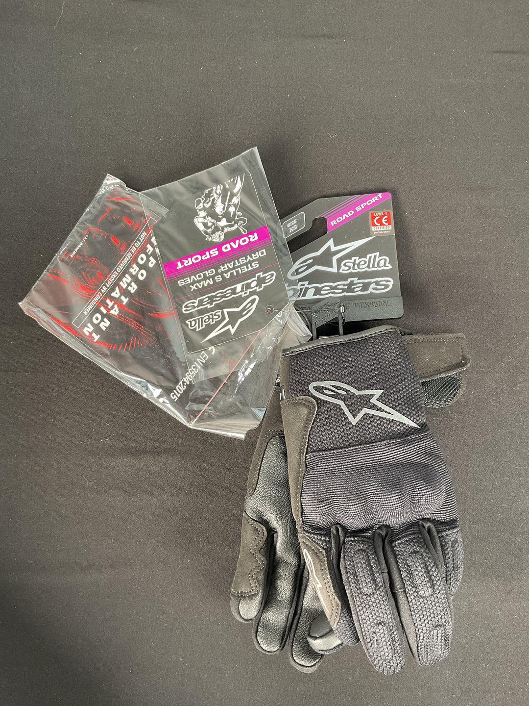 Alpinestars Stella S-Max Drystar Gloves - Size XS - Black - Like New Used