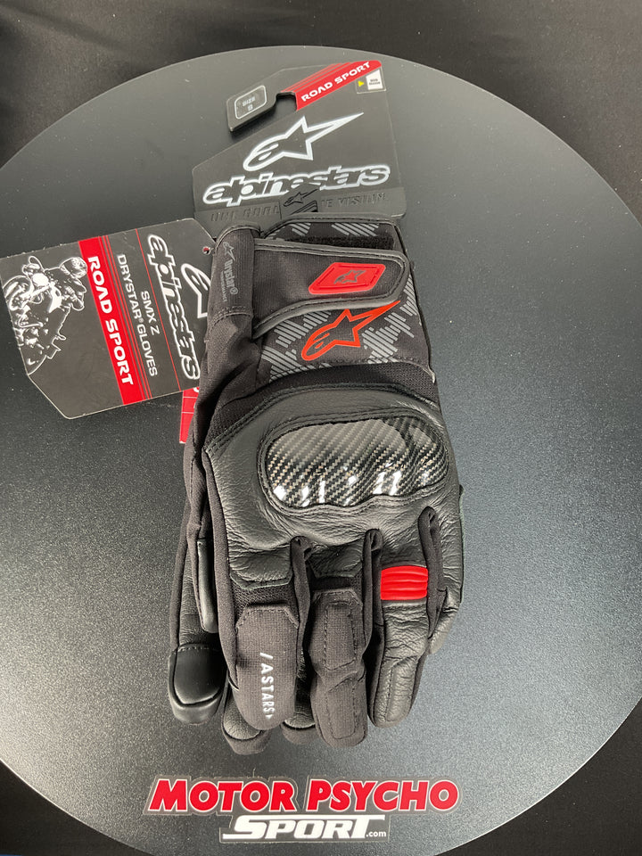 Alpinestars SMX Z Drystar Glove - Black/Red Fluo - Size Small - Used Like New