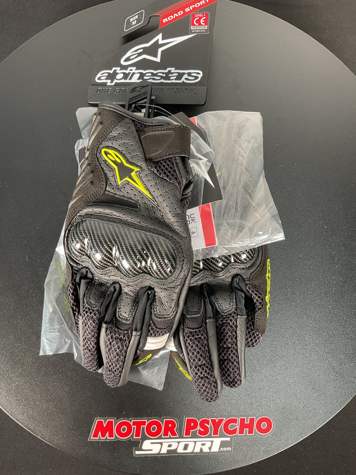 Alpinestars Smx1-Air V2 Gloves - Black/Yellow Fluo - Size M - Used Like New