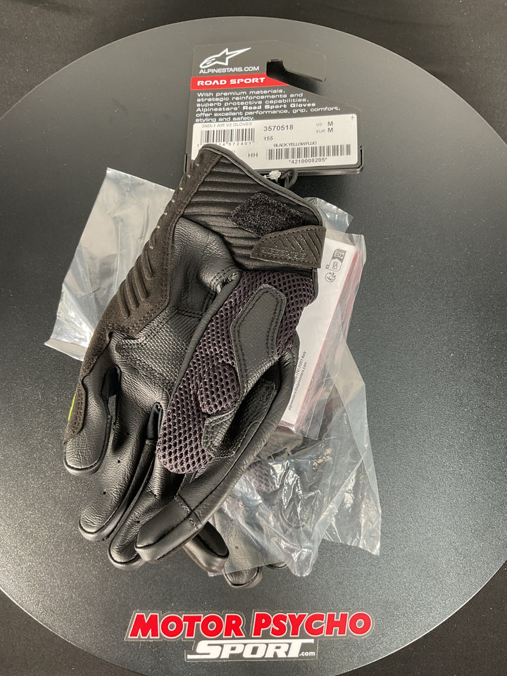 Alpinestars Smx1-Air V2 Gloves - Black/Yellow Fluo - Size M - Used Like New