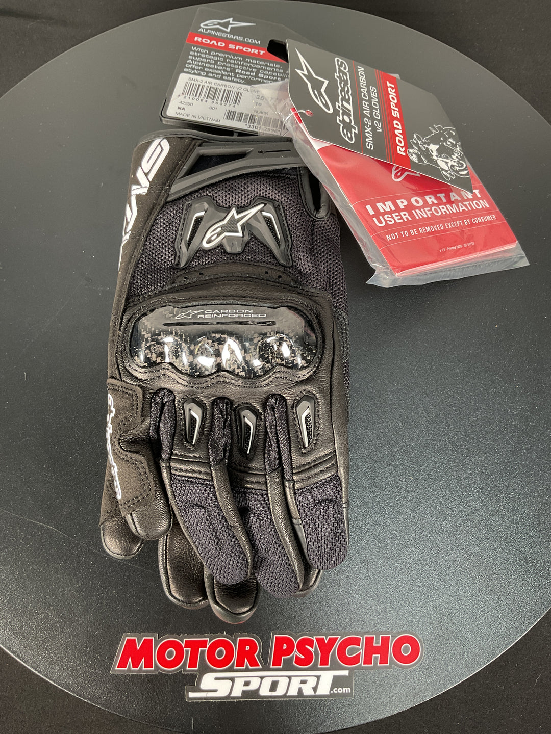 Alpinestars SMX-2 Air Carbon V2 Gloves - Black - Size Large - Used Like New