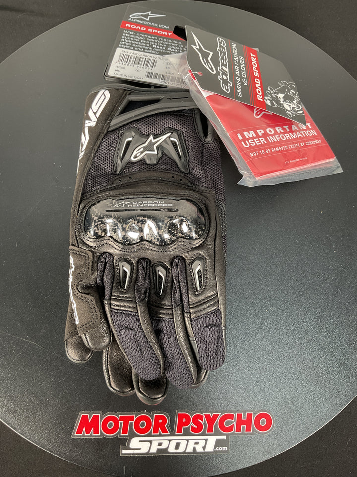 Alpinestars SMX-2 Air Carbon V2 Gloves - Black - Size Large - Used Like New