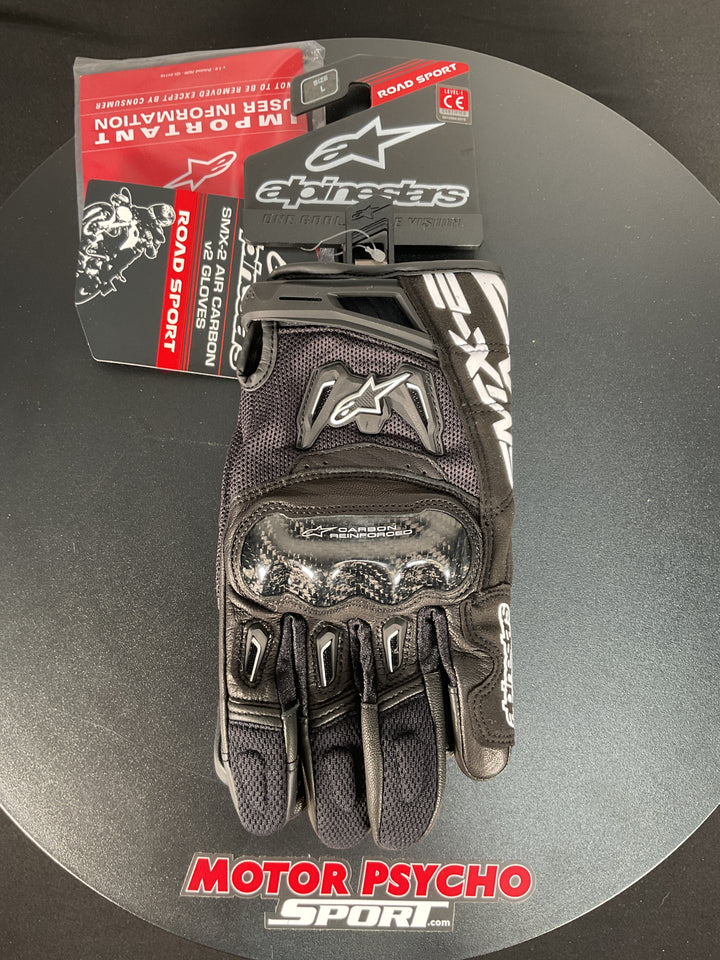 Alpinestars SMX-2 Air Carbon V2 Gloves - Black - Size Large - Used Like New