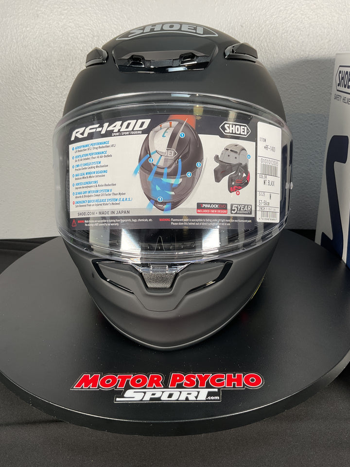 Shoei RF-1400 Helmet - Matte Black - Size Medium - Used Like New
