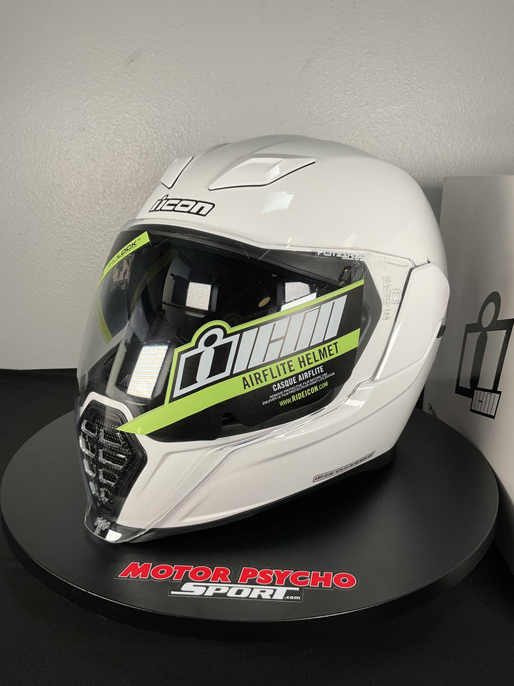 Icon Airflite Helmet - Size Medium -  Gloss White - Used Like New