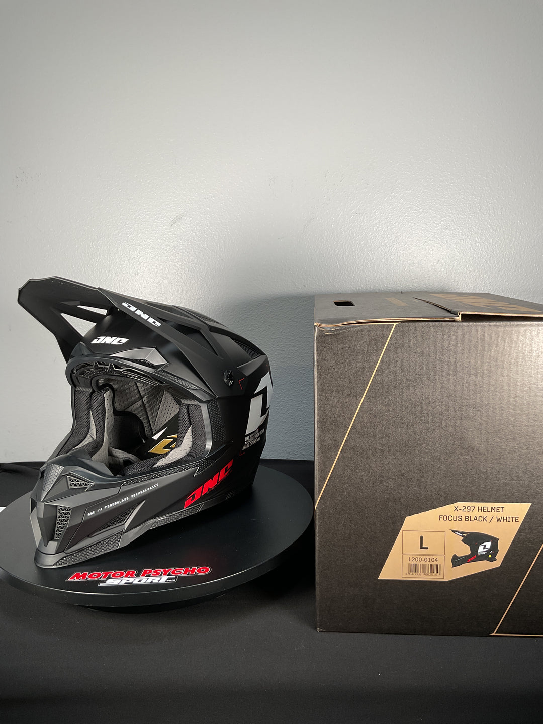 One Industries X-297 HELMET - FOCUS BLACK/WHITE - Size Large - OPEN BOX