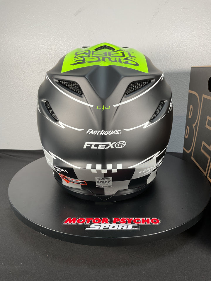 Bell Moto-9S Flex Helmet - Fasthouse Smoke bomb Matte/Gloss Black/Hi-Viz - Size Large - OPEN BOX