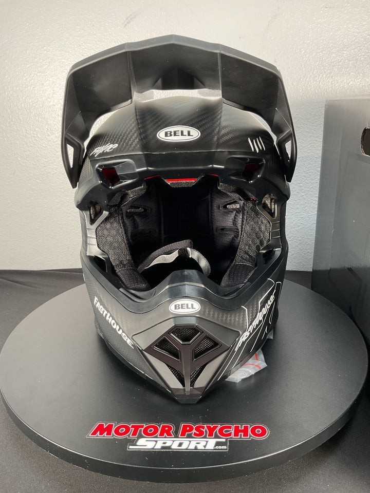 Bell Moto-10 Spherical Helmet - Fasthouse Raven Matte Black/White - Size Large - OPEN BOX