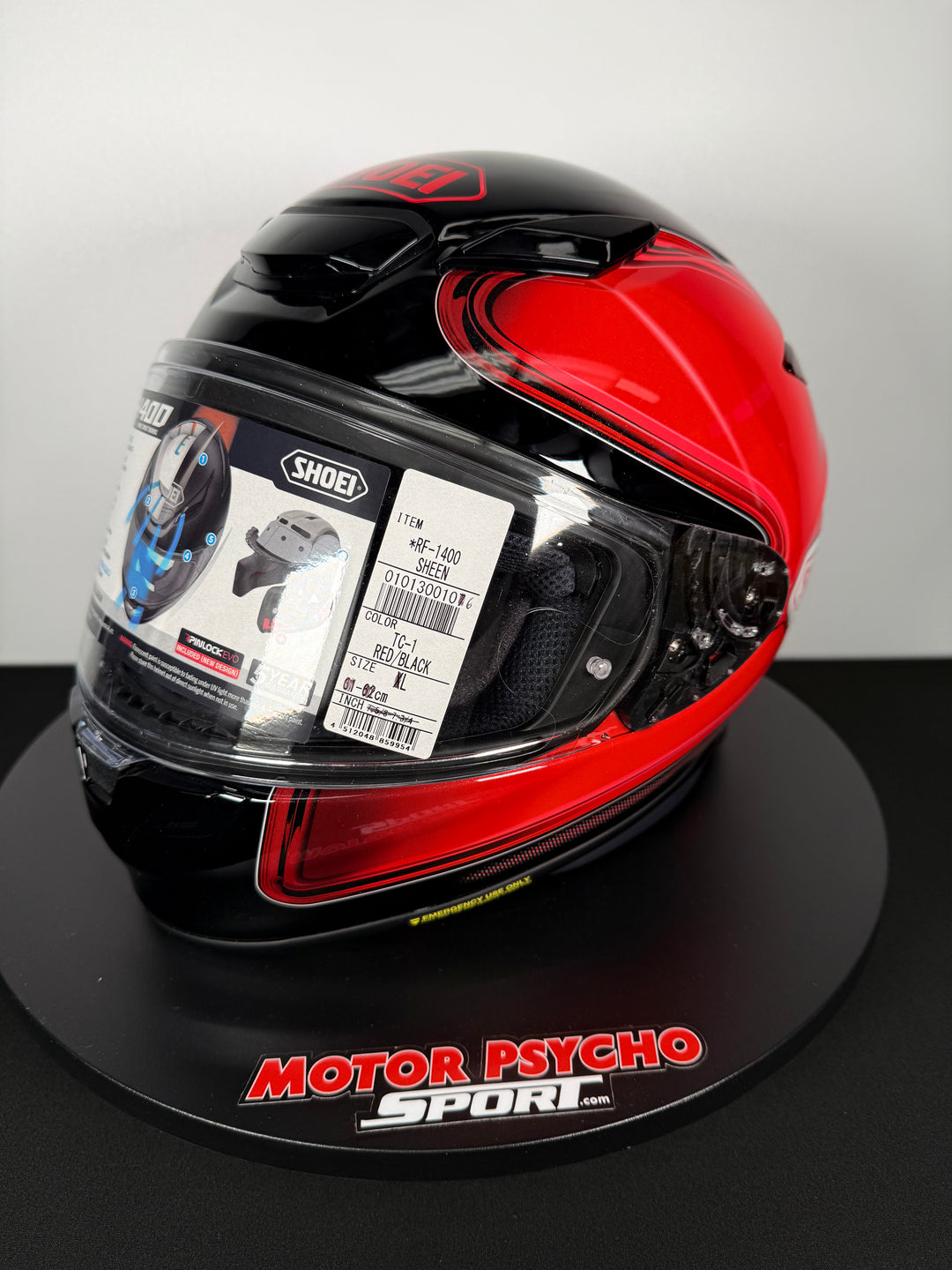 Shoei RF-1400 Sheen Helmet - TC-1 Red/Black - Size Large - USED / OPEN BOX