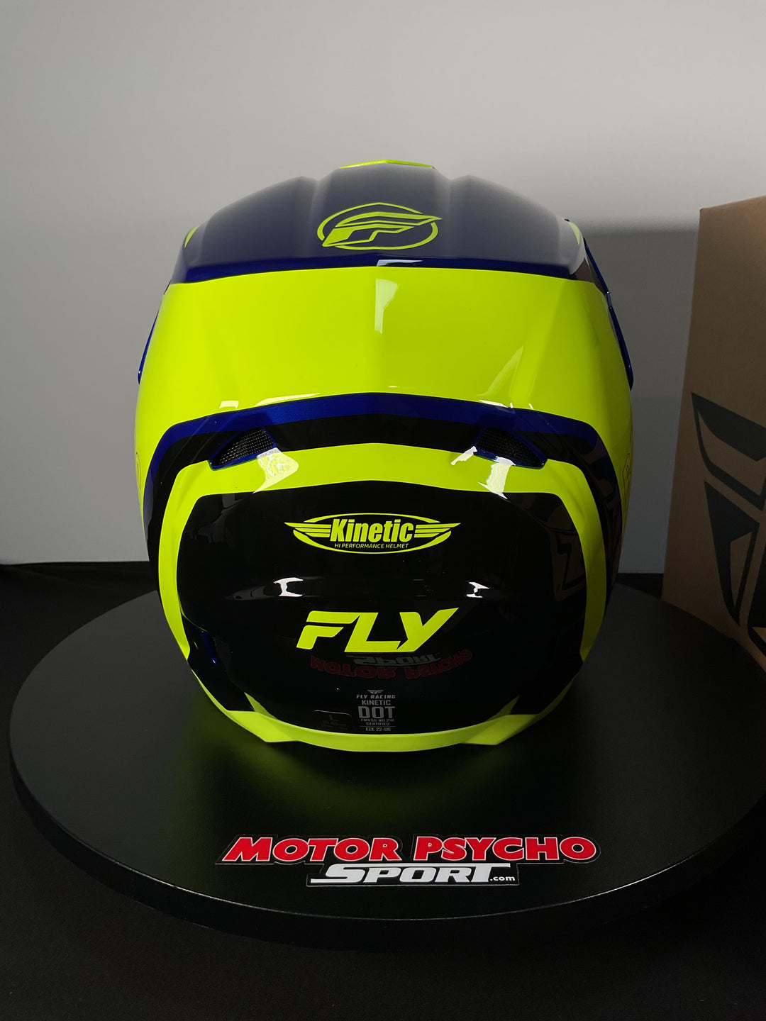 Fly Racing Kinetic Rally Helmet - H-Vis/Blue/Black - Size Large - Used Like New