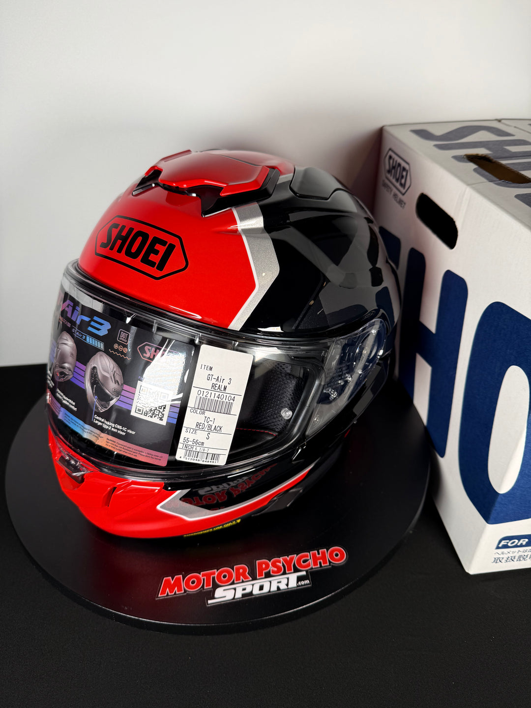 Shoei GT-Air 3 Realm Helmet - TC-1 Red/Black/Silver - Size Small - USED / OPEN BOX