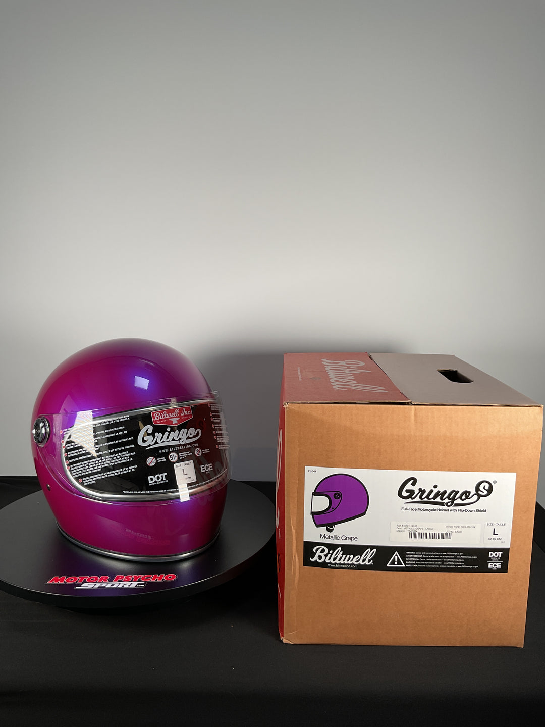 Biltwell Gringo SV ECE R22.06 Helmet - Metallic Grape - Size L - OPEN BOX