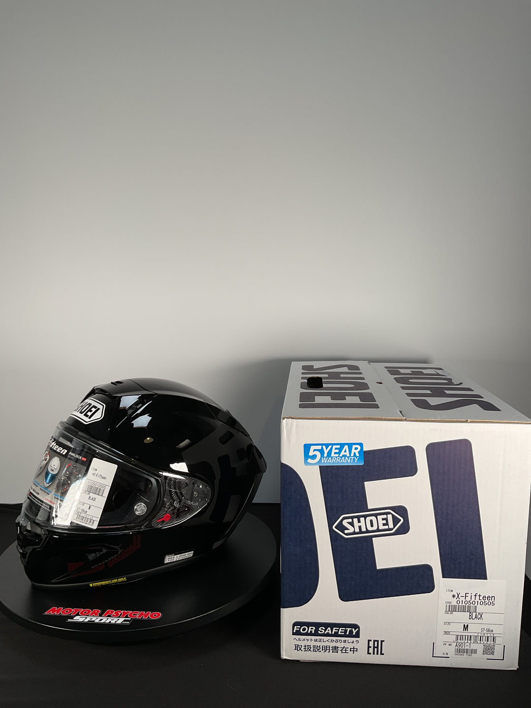 Shoei X-15 Helmet - Gloss Black - Size M - USED / OPEN BOX