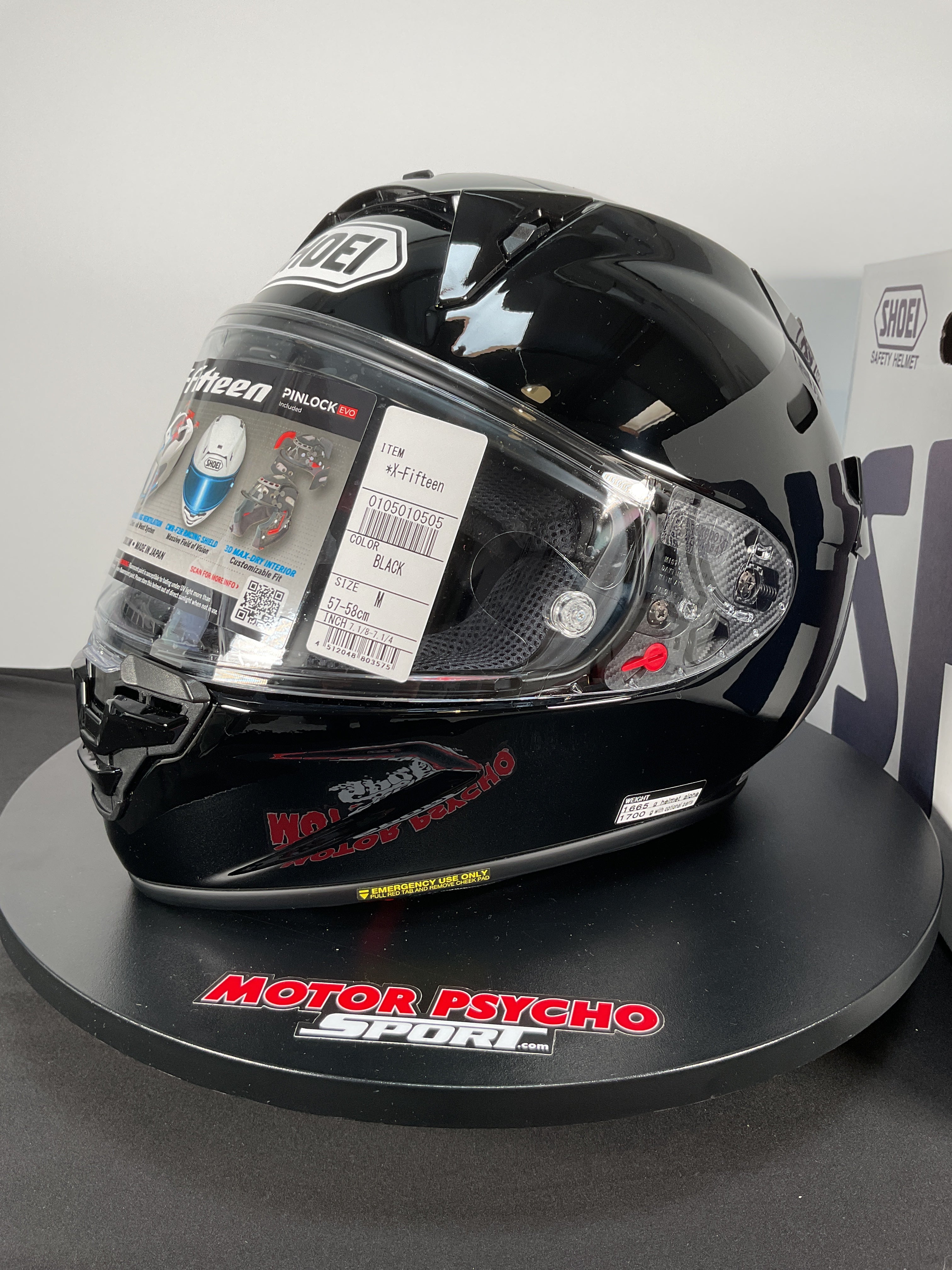Shoei X-15 Helmet - Gloss Black - Size M - USED / OPEN BOX – Motor