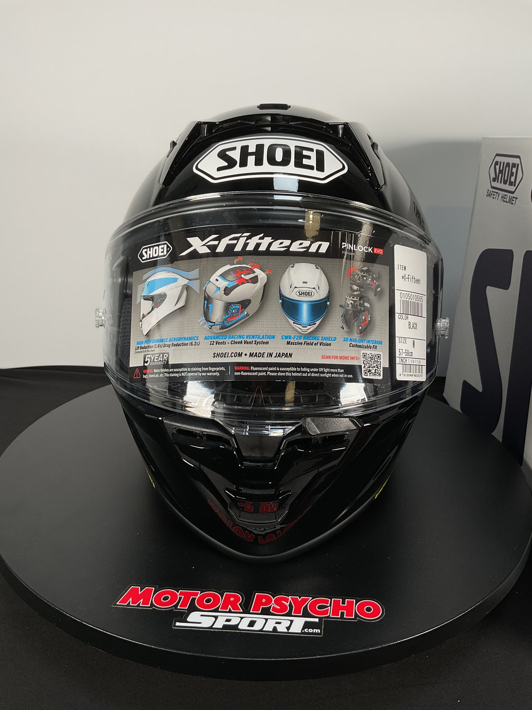 Shoei X-15 Helmet - Gloss Black - Size M - USED / OPEN BOX