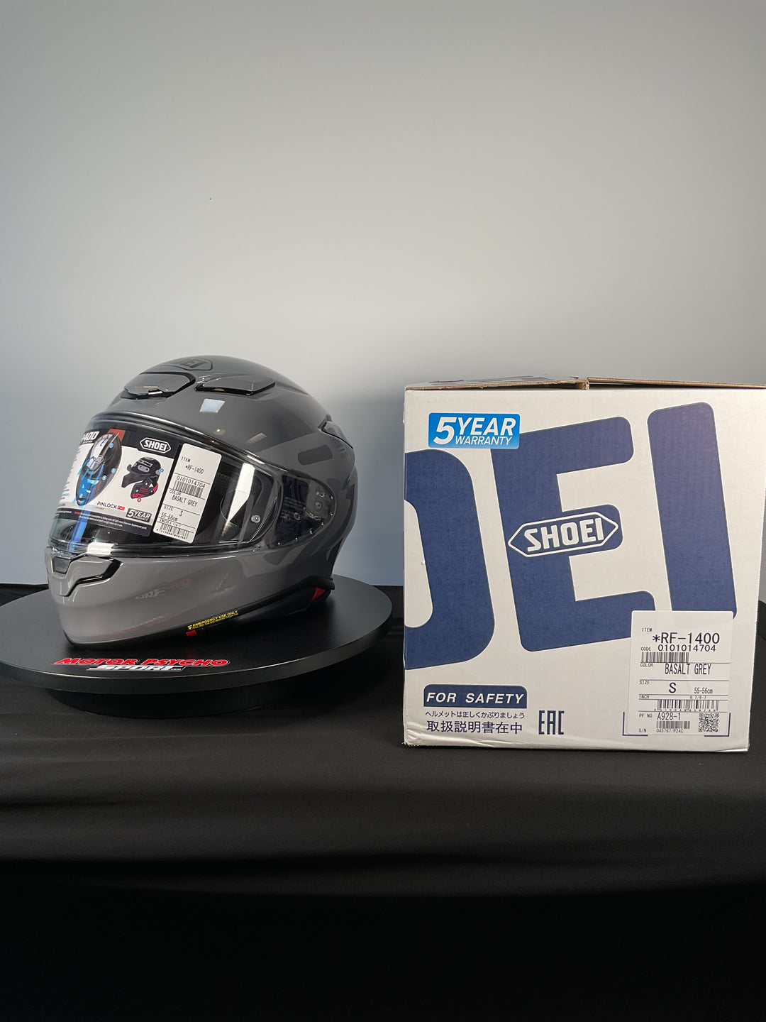Shoei RF-1400 Helmet - Gloss Basalt Gray - Size Small - USED / OPEN BOX
