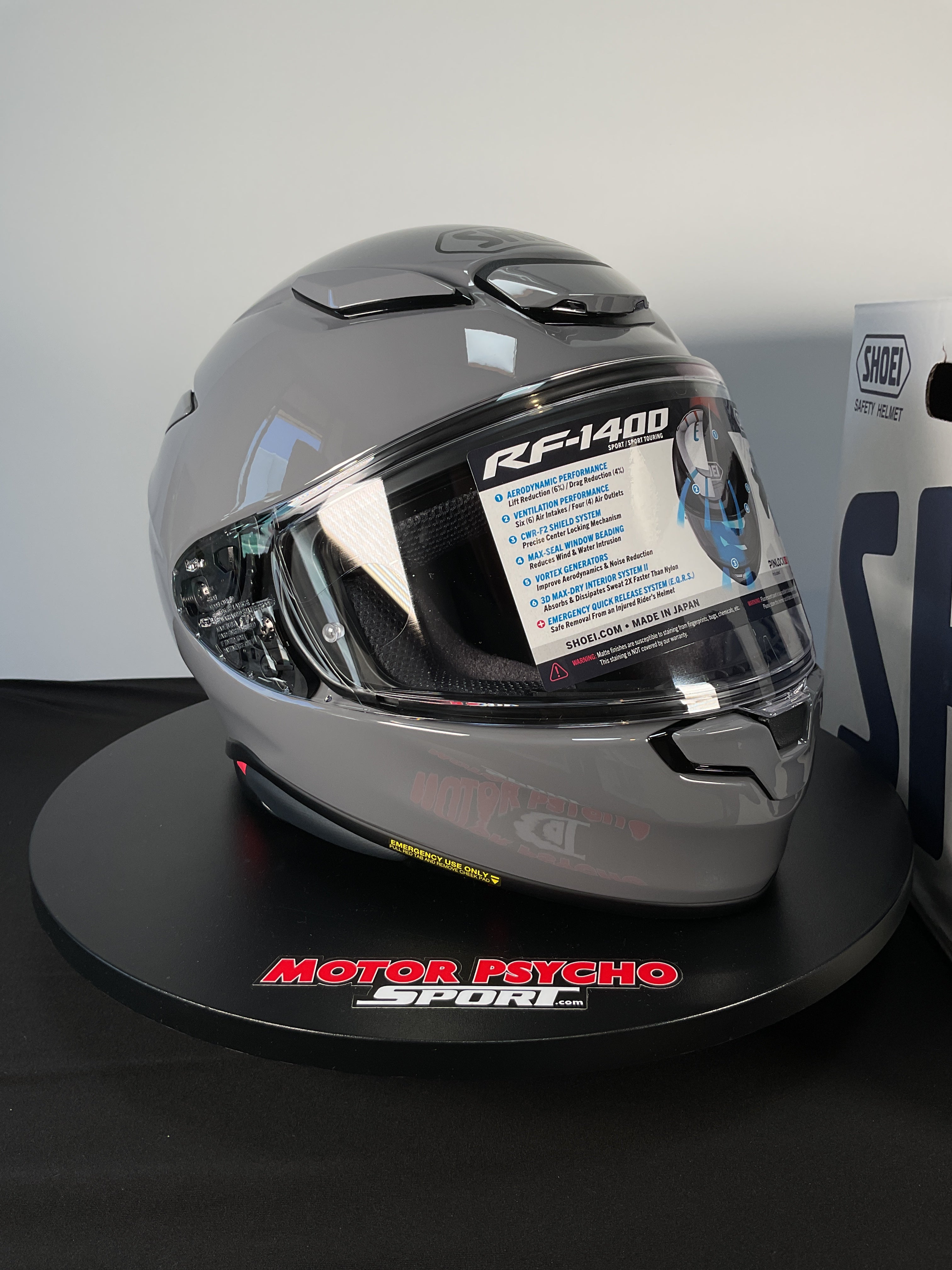 Shoei RF-1400 Helmet - Gloss Basalt Gray - Size Small - USED