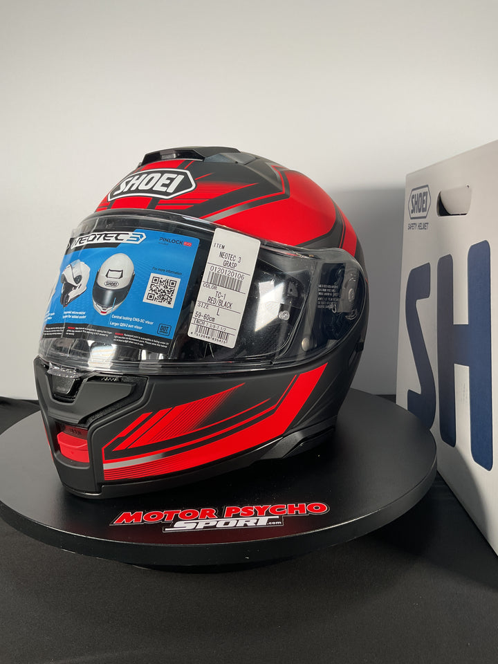 Shoei Neotec 3 Grasp Modular Helmet - TC-1 Black/Red - OPEN BOX - Size Large