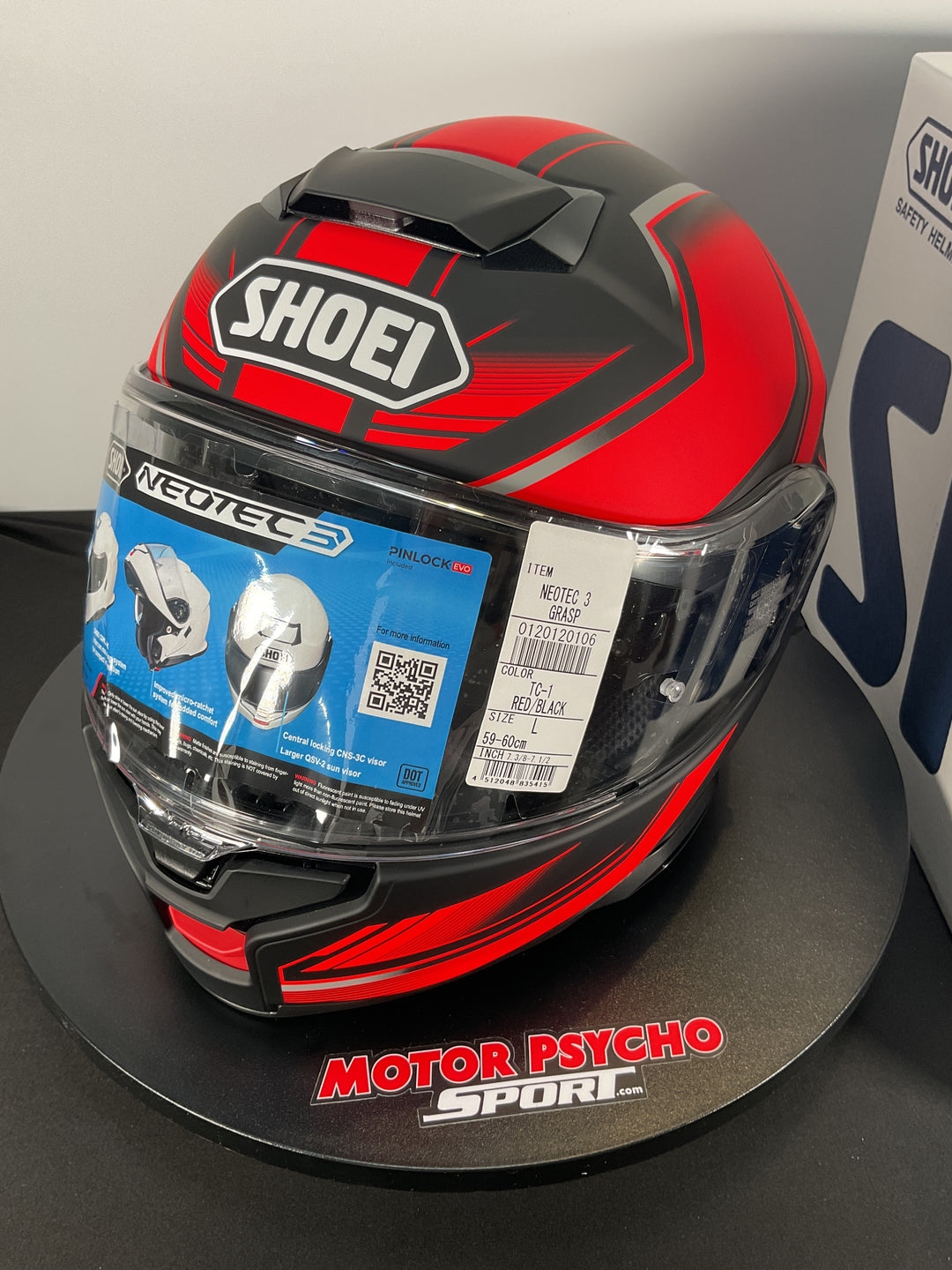 Shoei Neotec 3 Grasp Modular Helmet - TC-1 Black/Red - OPEN BOX - Size Large