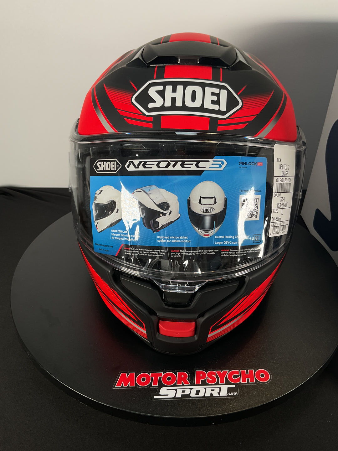 Shoei Neotec 3 Grasp Modular Helmet - TC-1 Black/Red - OPEN BOX - Size Large