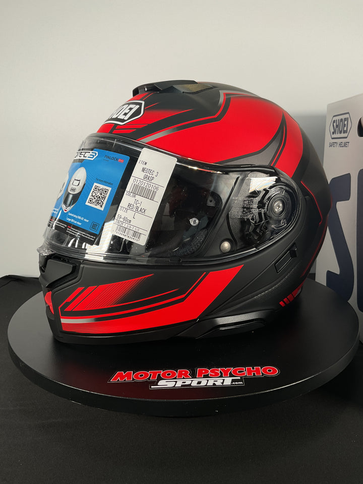 Shoei Neotec 3 Grasp Modular Helmet - TC-1 Black/Red - OPEN BOX - Size Large