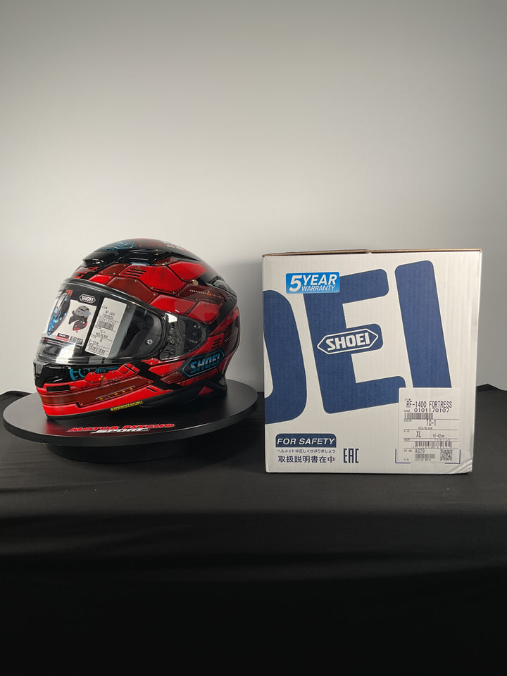 SHOEI RF-1400 Fortress TC-1 Red/Black Helmet - SIZE XL- OPEN BOX