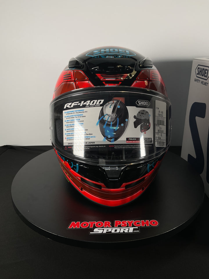SHOEI RF-1400 Fortress TC-1 Red/Black Helmet - SIZE XL- OPEN BOX
