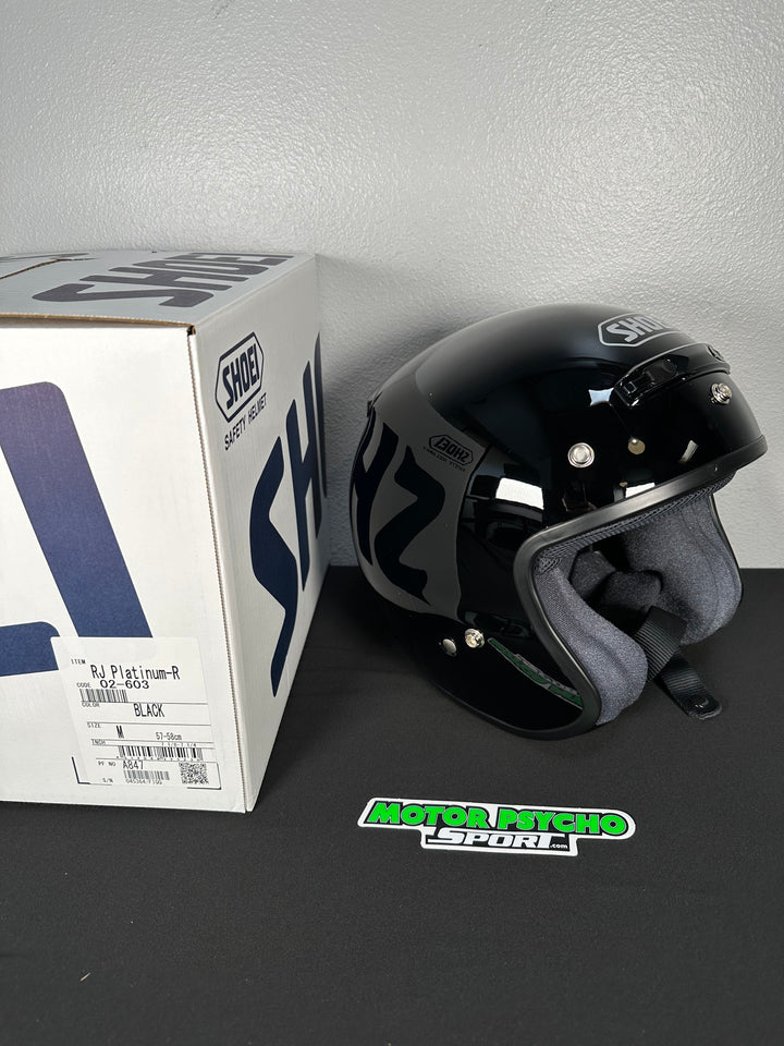 Shoei RJ Platinum-R Open-Face Helmet - Black - Size Medium - OPEN BOX