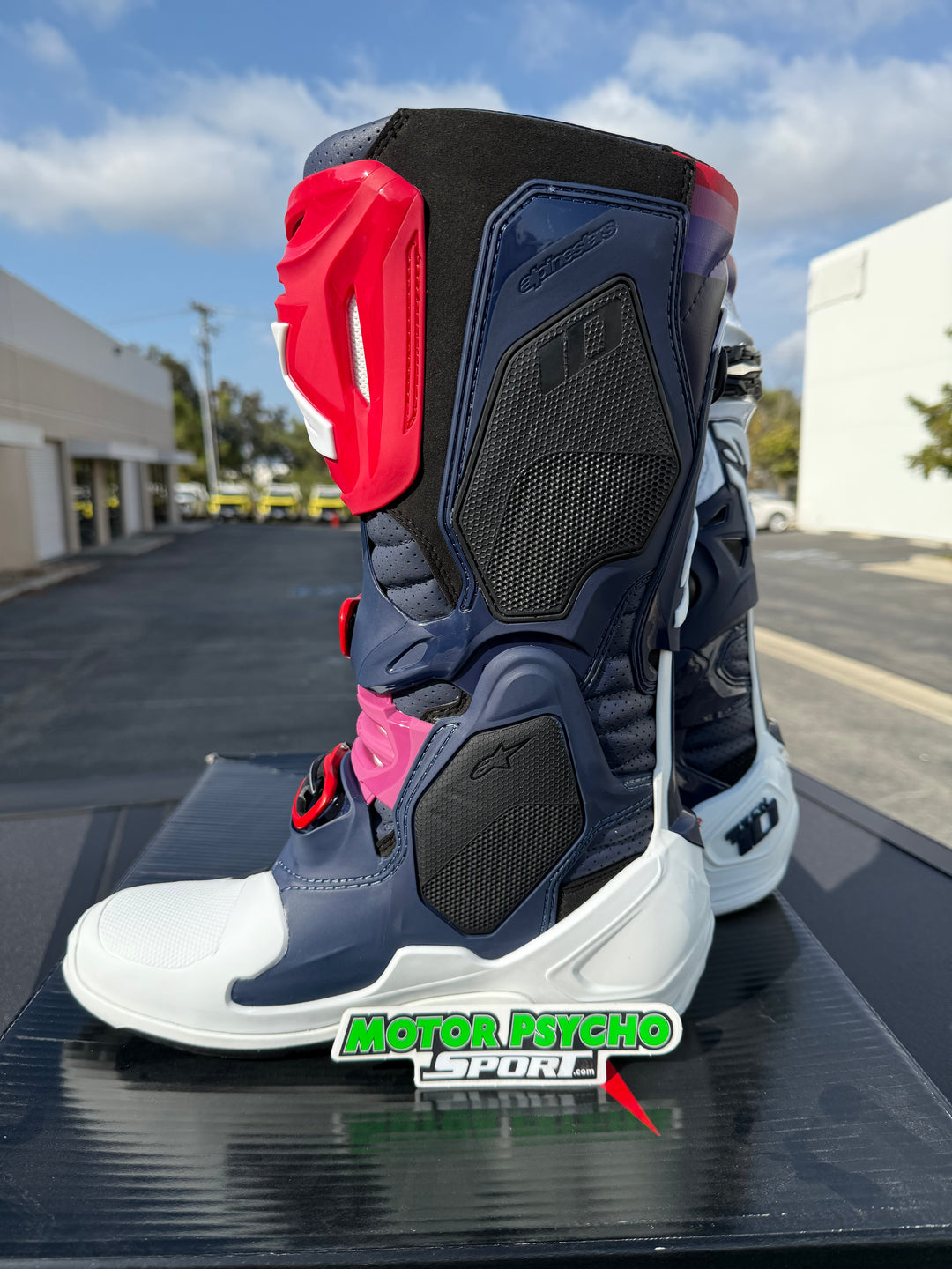 Alpinestars Tech 10 Supervented Boots - Night Navy/White/Rainbow - CLEARANCE