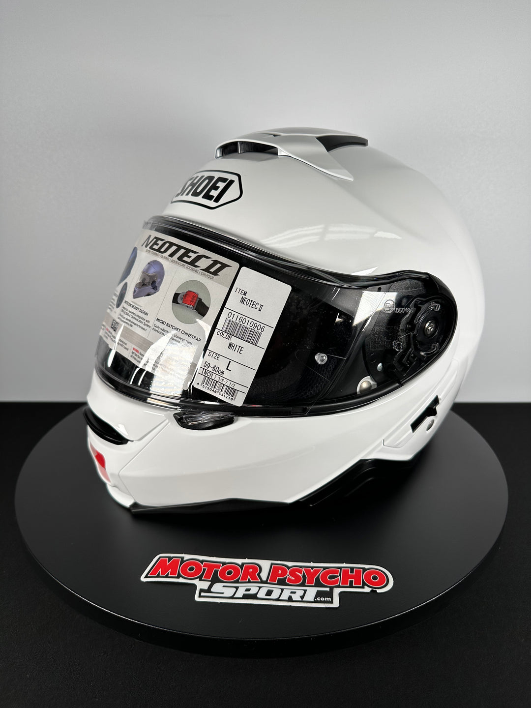 SHOEI ネオテック　サイズＬ　ホワイト ストライプ付き SHOEI ネオテックサイズLホワイト ストライプ付き