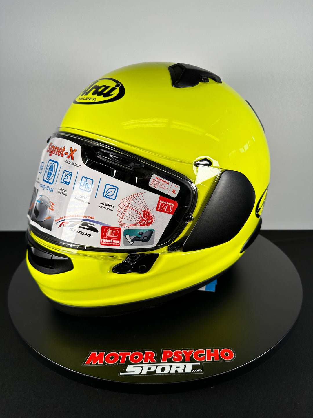 Arai Signet-X Helmet - Fluorescent Yellow - Size XL - OPEN BOX