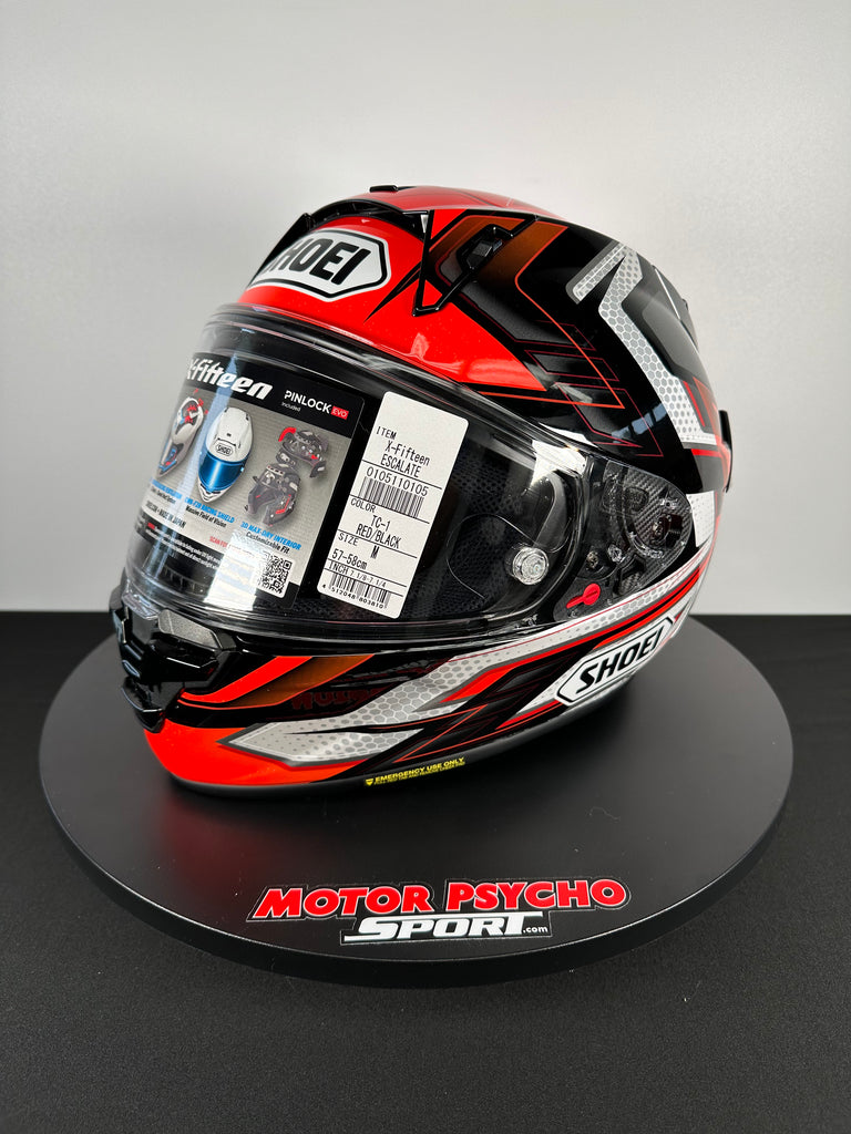 Shoei X-15 Escalate Helmet - TC-1 Red/Black/White – Motor Psycho Sport