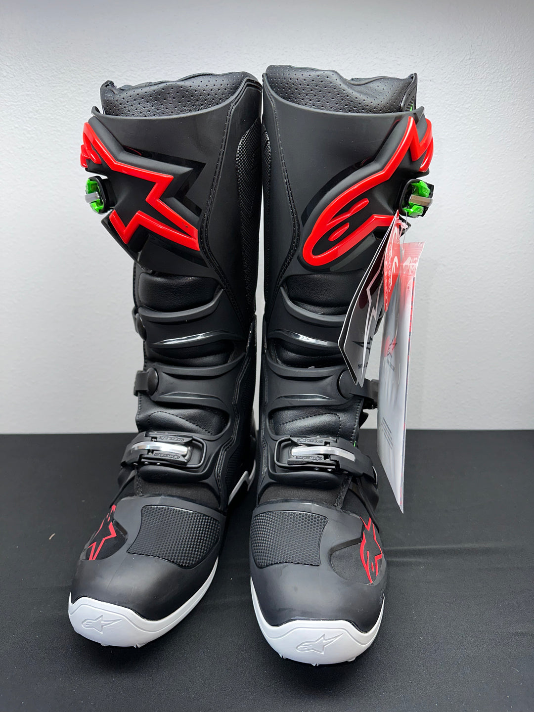Alpinestars Tech 7 Boots - Black/Red/Green Size 10