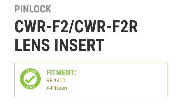 Shoei CWR-F2/R Pinlock Evo Lens