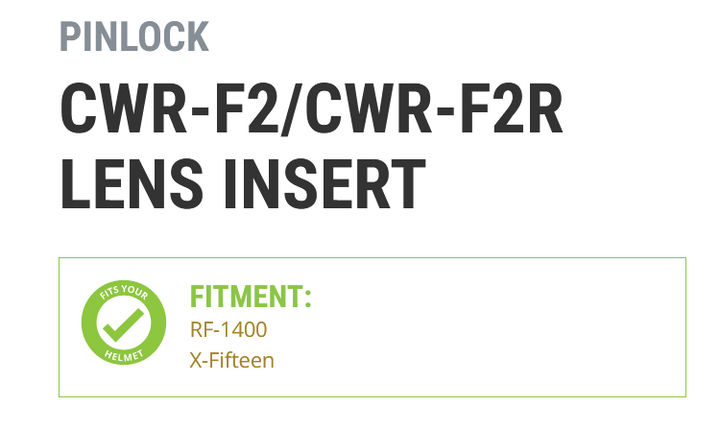 Shoei CWR-F2/R Pinlock Evo Lens
