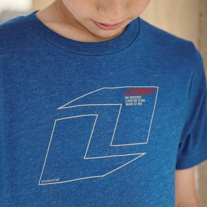 One Industries YOUTH Vector Tee - Heather Cobalt