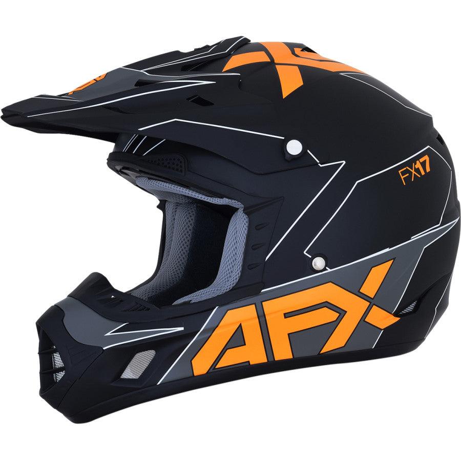 AFX FX-17 Aced Helmet - Matte Black/Orange - Motor Psycho Sport