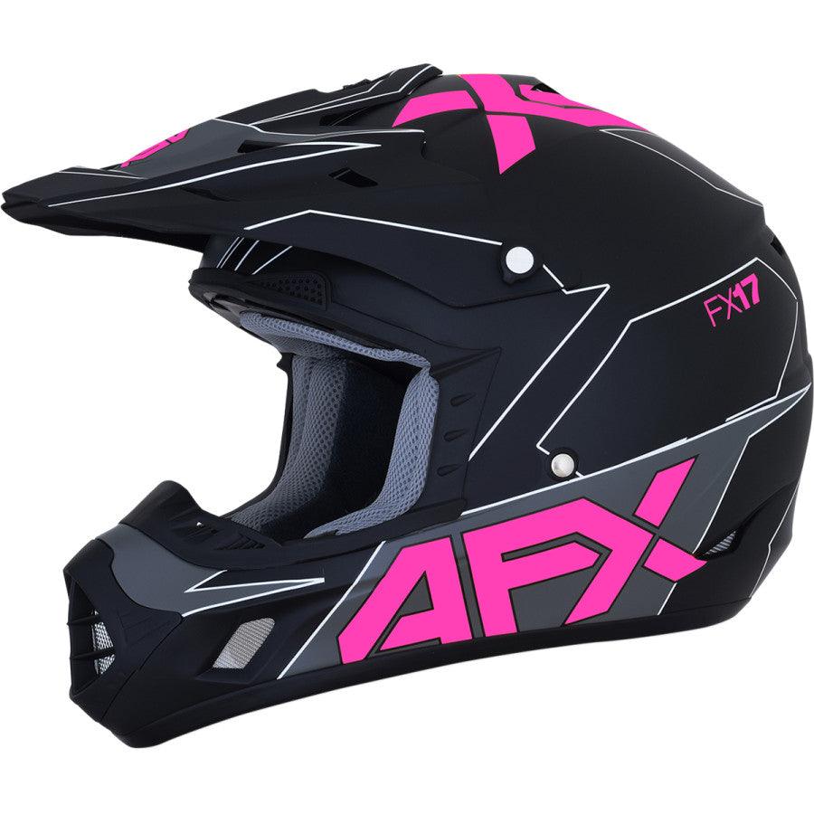 AFX FX-17 Aced Helmet - Matte Black/Pink - Motor Psycho Sport