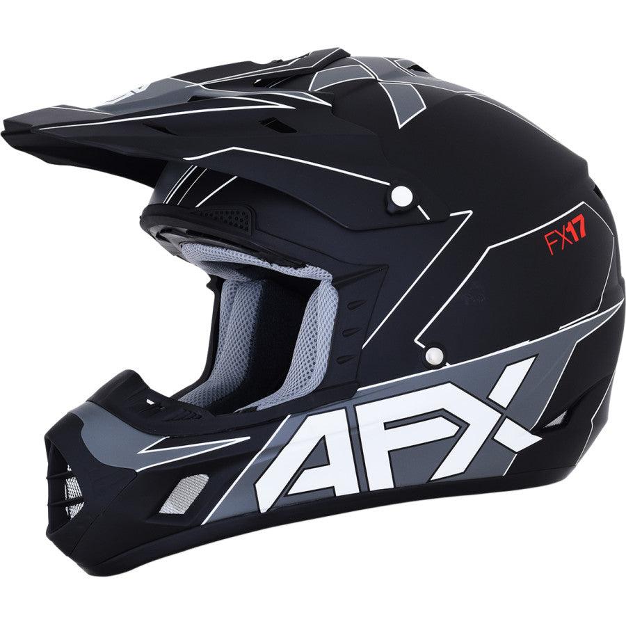 AFX FX-17 Aced Helmet - Matte Black/White - Motor Psycho Sport