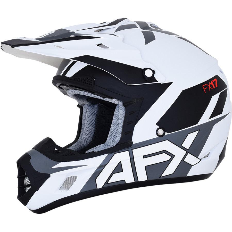 AFX FX-17 Aced Helmet - Matte White/White - Motor Psycho Sport