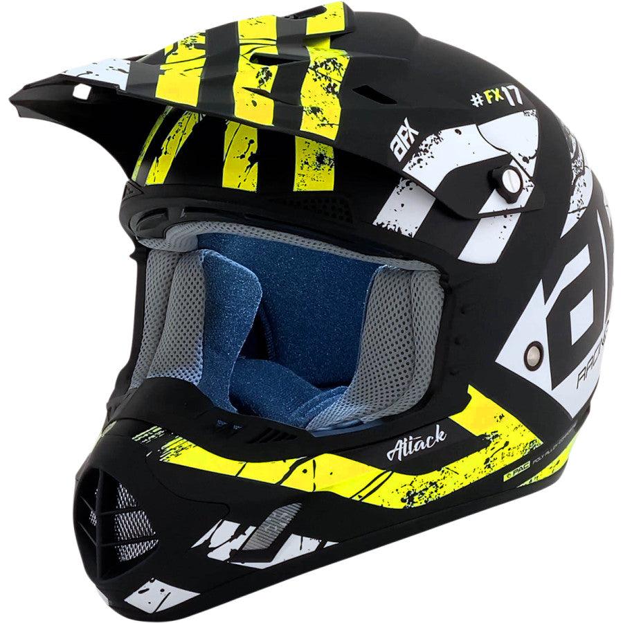 AFX FX-17 Attack Helmet - Matte Black/Hi-Vis Yellow - Motor Psycho Sport
