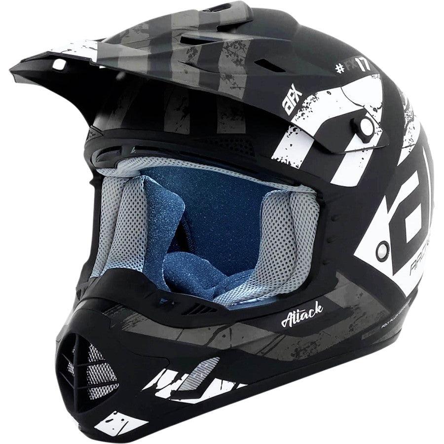 AFX FX-17 Attack Helmet - Matte Black/Silver - Motor Psycho Sport