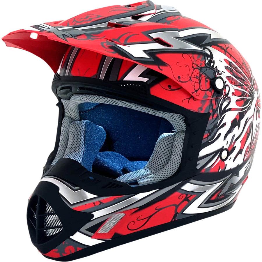 AFX FX-17 Butterfly Helmet - Matte Ferrari Red - Motor Psycho Sport