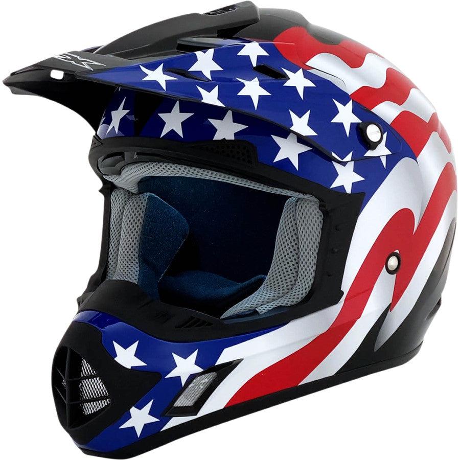AFX FX-17 Flag Helmet - Black - Motor Psycho Sport